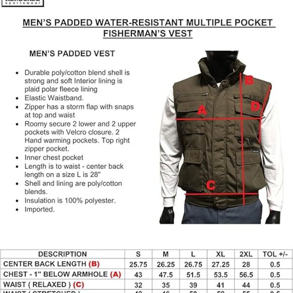 Renegader Sportswear Men's Multiple Pocket Water Resistant Camo Fleece Vest XL - Picture 6 of 14